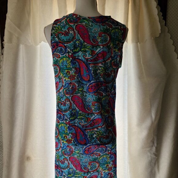 KIWI FRESH KEYHOLE TOP -BOLD PAISLEY-SLEEVELESS MIDI SUMMER DRESS -BOHO -MEDIUM - Picture 6 of 11
